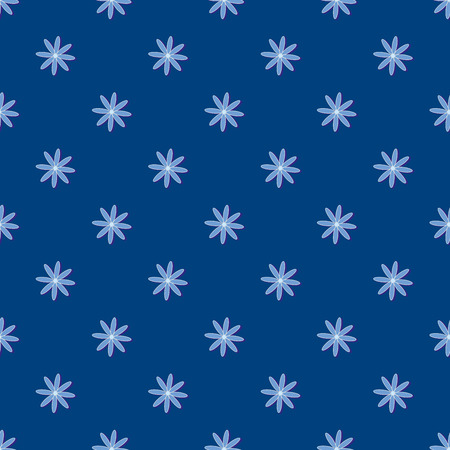 Blue chamomile seamless pattern. Template for prints, textile, wrapping and decoration, wallpaper. Modern stylish abstract texture.. Vector illustration.のイラスト素材