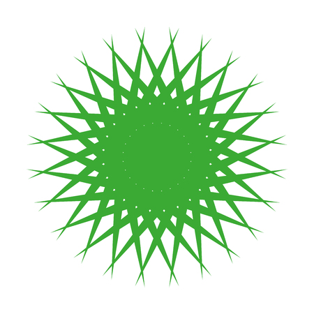 Green abstract geometric sign pattern.Beautiful illustration of design. ?ircular illustration . Decorative elements. Ornament for decor. White background. Vector mandala .のイラスト素材