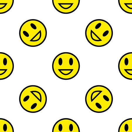 Smile seamless pattern. Template for prints, textile, wrapping and decoration, wallpaper. Vector illustrationのイラスト素材