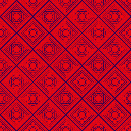 Blue red abstract geometric seamless pattern. Fashion trendy graphic design. Template for prints, textile, wrapping and decoration, wallpaper. Vector illustrationのイラスト素材