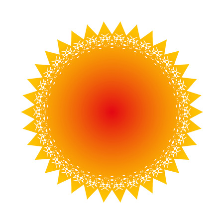 Orange sun sign pattern on white background. Fashion modern design. Vintage stylish decorative elements. Hand drawn background. Template for prints decoration. .Vector illustration.のイラスト素材