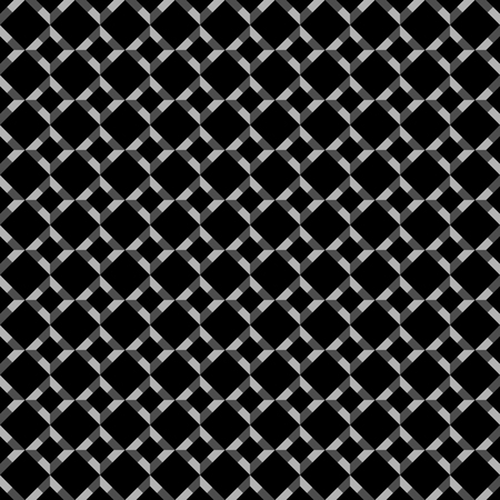 Grey white rhombus geometric seamless pattern on black background. Fashion and bright graphic...