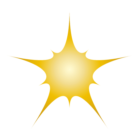 Gold icon star with gradient sign pattern on white background. Template for prints, decoration.Fashion and modern design . Abstract stylish design. illustrationのイラスト素材