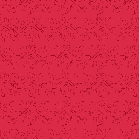 Pink abstract plant line seamless pattern . Fashion background design. Template for prints, textile, wrapping and decoration, wallpaper. Vector illustration.のイラスト素材