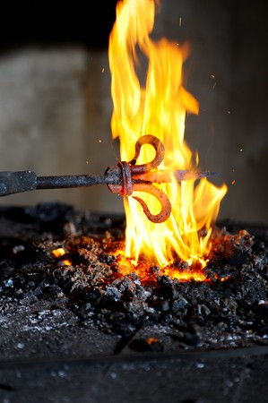 Forging product is heated in the furnace