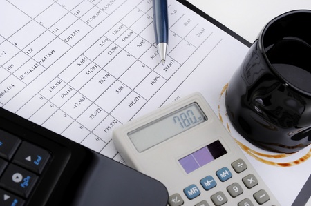 objects in the workplace of a businessman in office