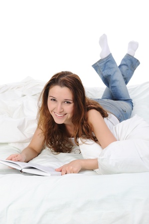 woman in the bedの写真素材