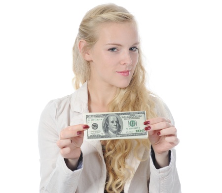 woman with moneyの写真素材