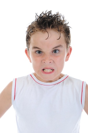 Angry little boyの写真素材