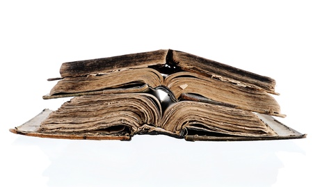 An opened Bible.の写真素材