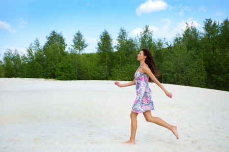 beautiful woman on the beachの写真素材