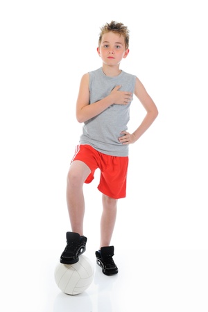 Portrait of a young football playerの写真素材