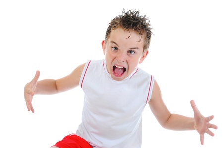Angry little boyの写真素材