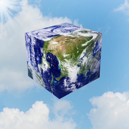 earth square globeの写真素材