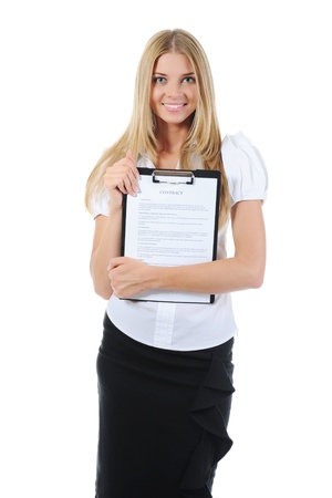 Portrait of a happy young business womanの写真素材