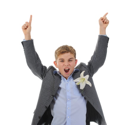 boy with flowerの写真素材