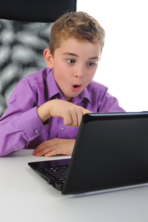 boy at the computerの写真素材