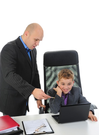 Young businessman using a laptopの写真素材