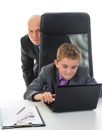 Young businessman using a laptopの写真素材