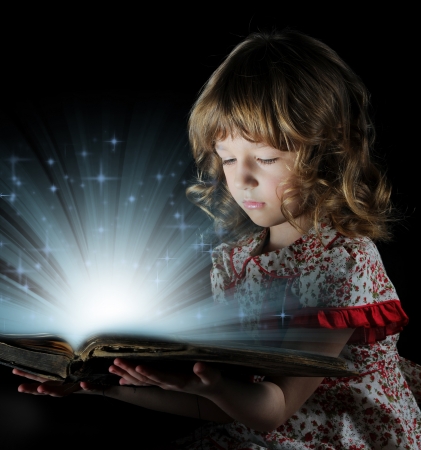 Teen girl reading the Book の写真素材