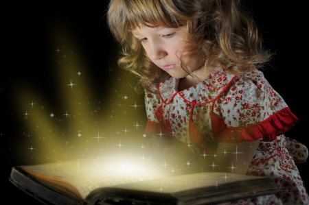 Teen girl reading the Book の写真素材