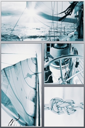 Yacht in the open seaの写真素材