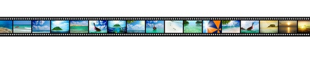 Film strip with beautiful holiday pictures