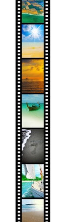 Film strip with beautiful holiday picturesの写真素材