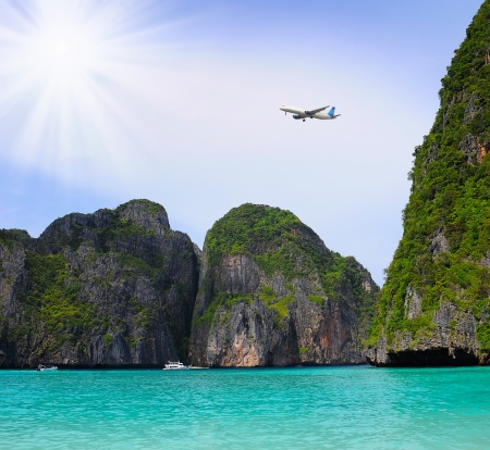 Tropical island in the open seaの写真素材