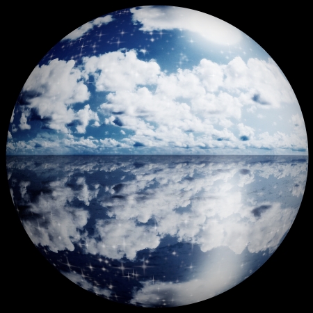 Blue sunny sky with cloudsの写真素材