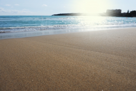 Sunny tropical beach on the islandの写真素材