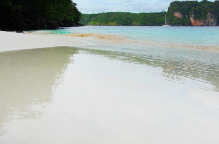 Sunny tropical beach on the islandの写真素材