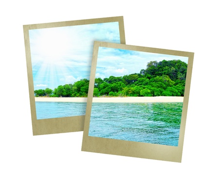 Sunny tropical beach on the islandの写真素材