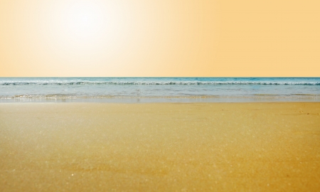 Sunny tropical beach on the islandの写真素材