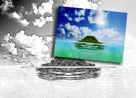 Sunny tropical beach on the island