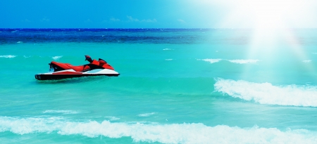 Sunny tropical beach on the islandの写真素材