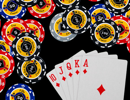 Poker Combination chips Playing cards in casino