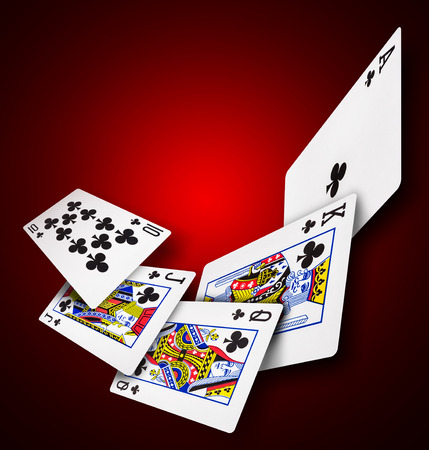 The combination of playing cards poker casinoの写真素材
