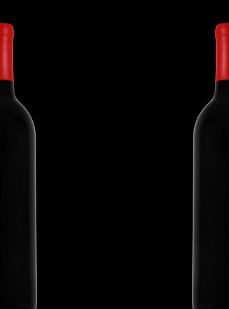 red wine and a bottle over  black backgroundの写真素材