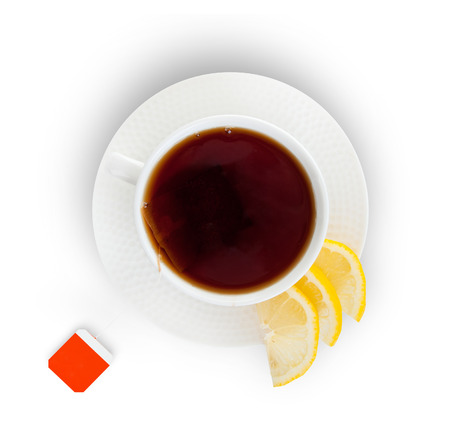 Glass Cup tea, Isolated on White Background.の写真素材