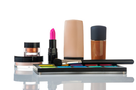 Set of professional makeup and cosmetics. Isolated on a white background isolatedの写真素材