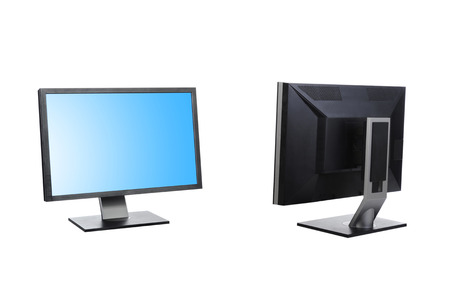 computer in a bright office. Isolated on white backgroundの写真素材