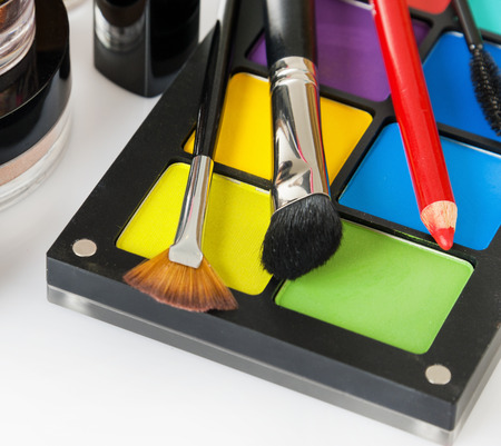 Set of professional makeup and cosmetics. on a light background isolatedの写真素材