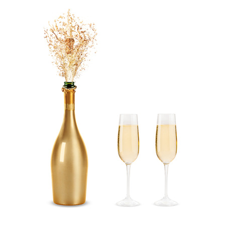 Beautiful picture of a bottle of champagneの写真素材
