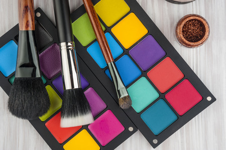 Set of professional makeup and cosmetics. on a light background isolatedの写真素材