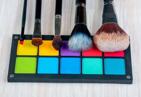 Set of professional makeup and cosmetics. on a light background isolatedの写真素材