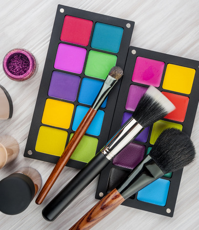 Professional make-up brush cosmetic on white backgroundの写真素材