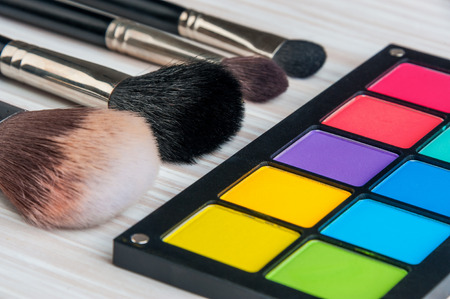 Professional make-up brush cosmetic on white backgroundの写真素材