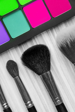 Professional make-up brush cosmetic on white backgroundの写真素材