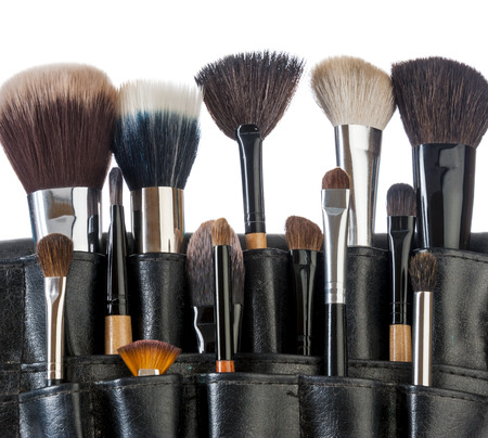 Professional make-up brush cosmetic on white backgroundの写真素材